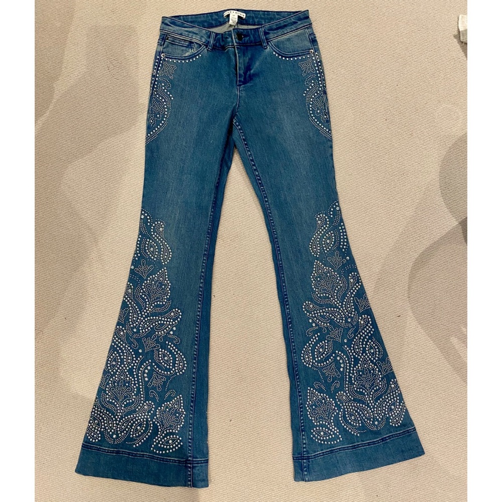 Alice + Olivia studded flare jeans
